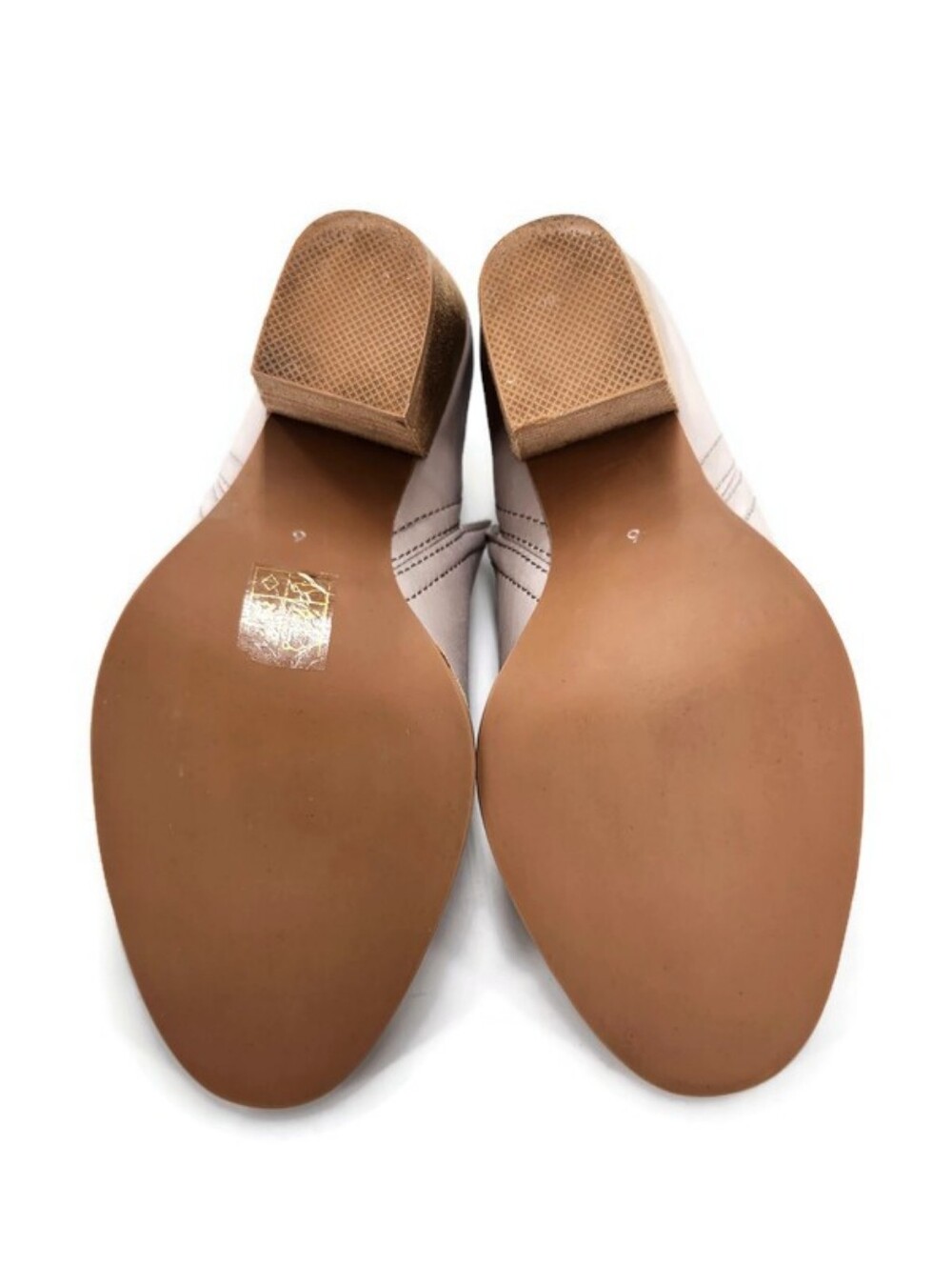 Jeffrey Campbell Rosalee Beige Leather Split-Shaft Pull-On Block Heel Ankle Boot - Picture 13 of 15